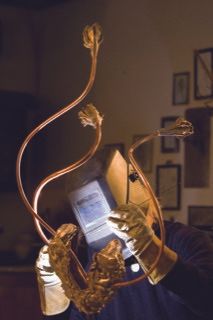 Person Wearing Welding Helmet