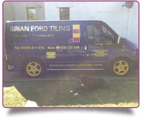 Brian Ford Tiling personalised van with yellow alloys