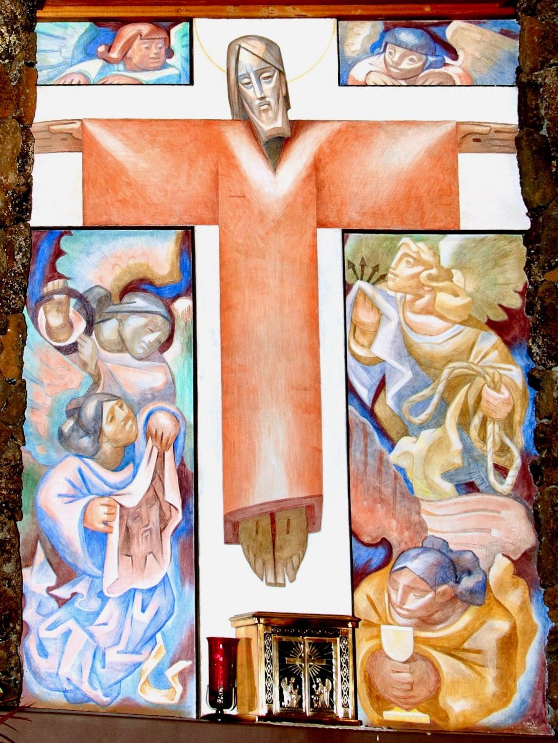 Fresco of Christ on the cross