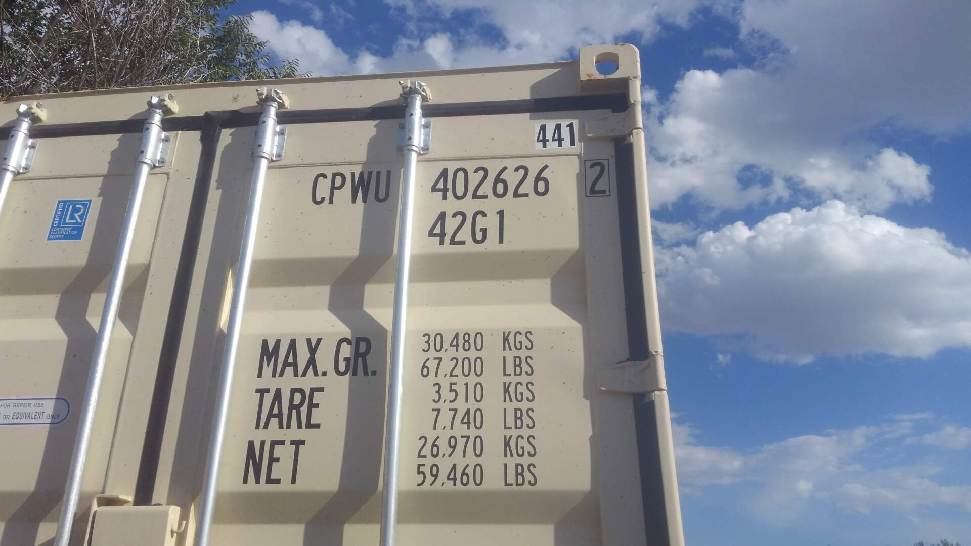 White Container with Label — Cody, WY — Say Where Storage