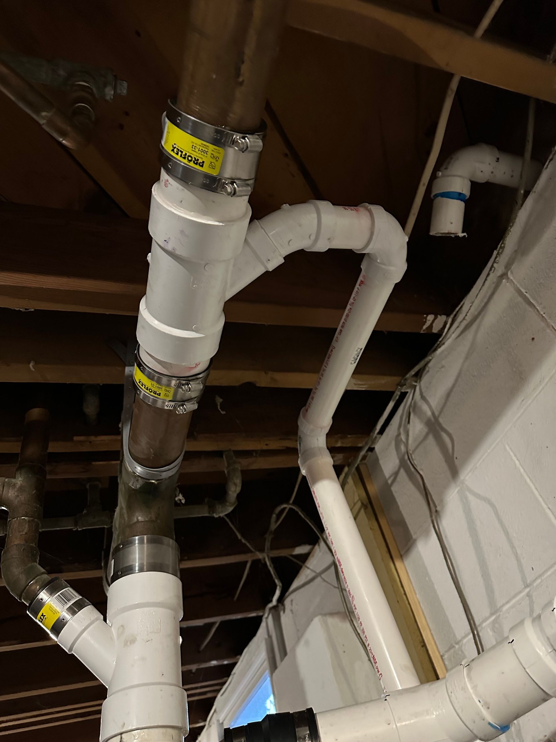 A bunch of pipes are connected to each other in a room