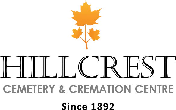 Hillcrest Cemetery & Cremation Centre logo with orange maple leaves and text &ldquo;Since 1929&rdquo;
