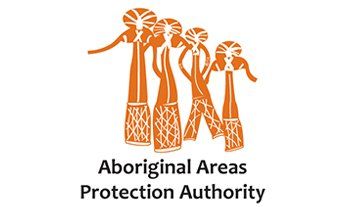 Orange logo of the Aboriginal Areas Protection Authority. Silhouettes of people, text below.