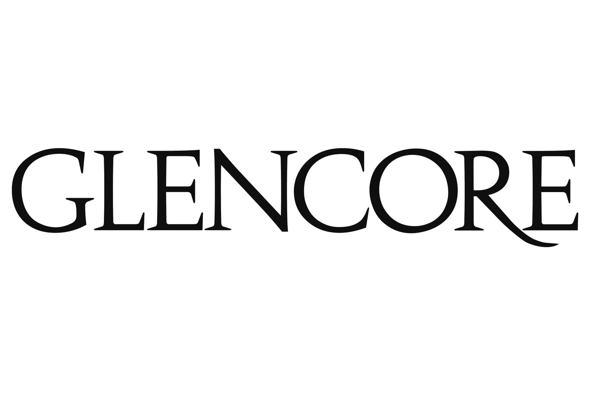 Glencore logo in black text on a white background.