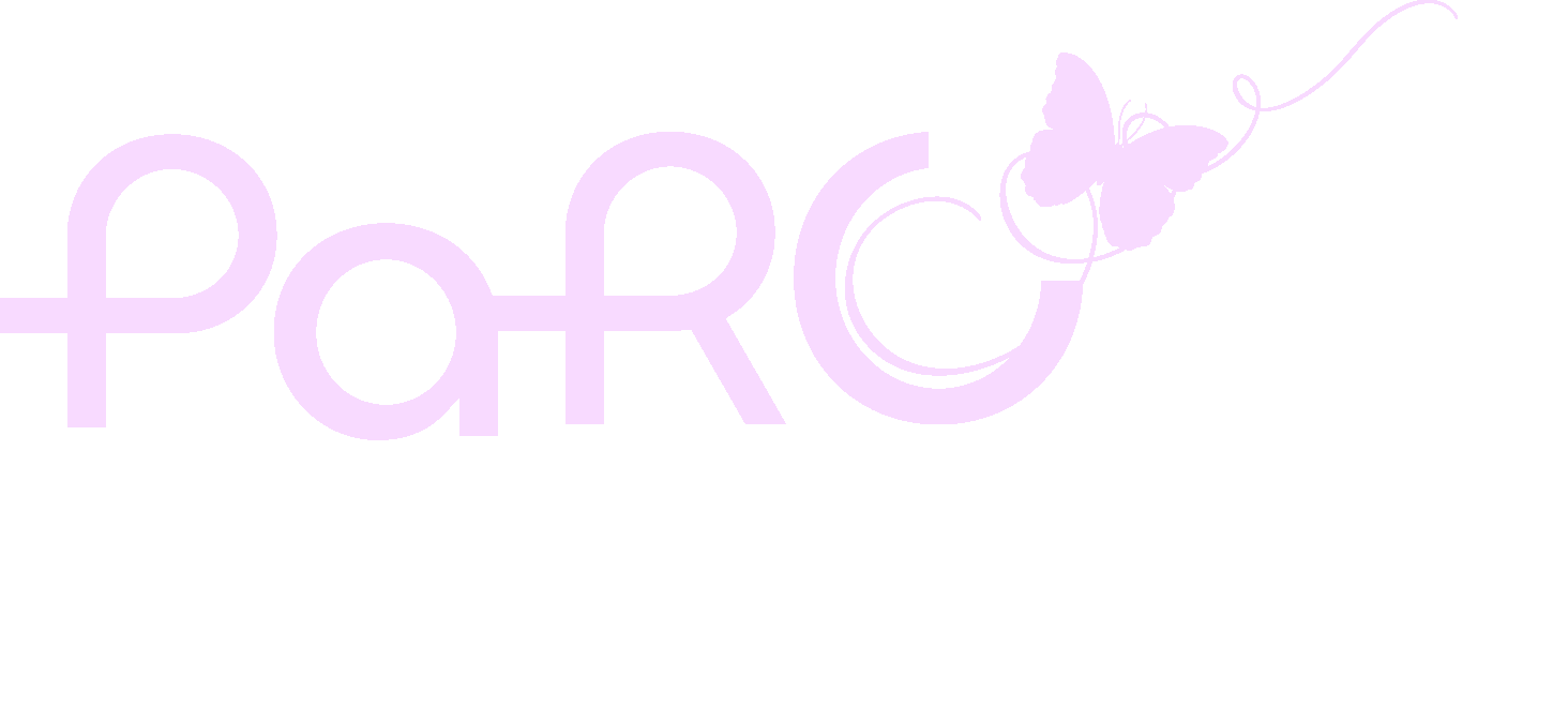 The word parc is written in pink letters on a white background.