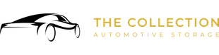 A logo for the collection automotive storage with a car on it.