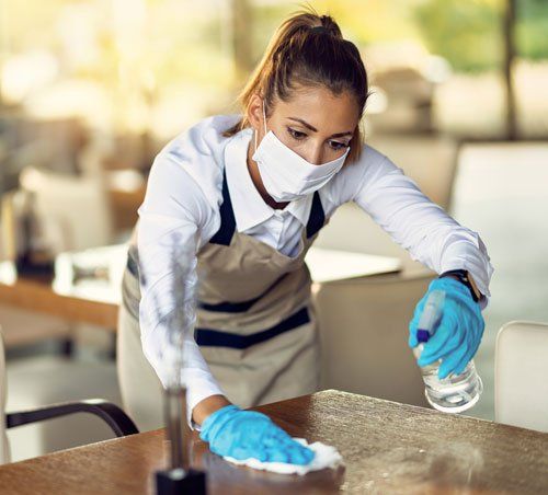 Cleaning And Sanitizing The Table — Poughkeepsie, NY — K&P Facilities Maintenance