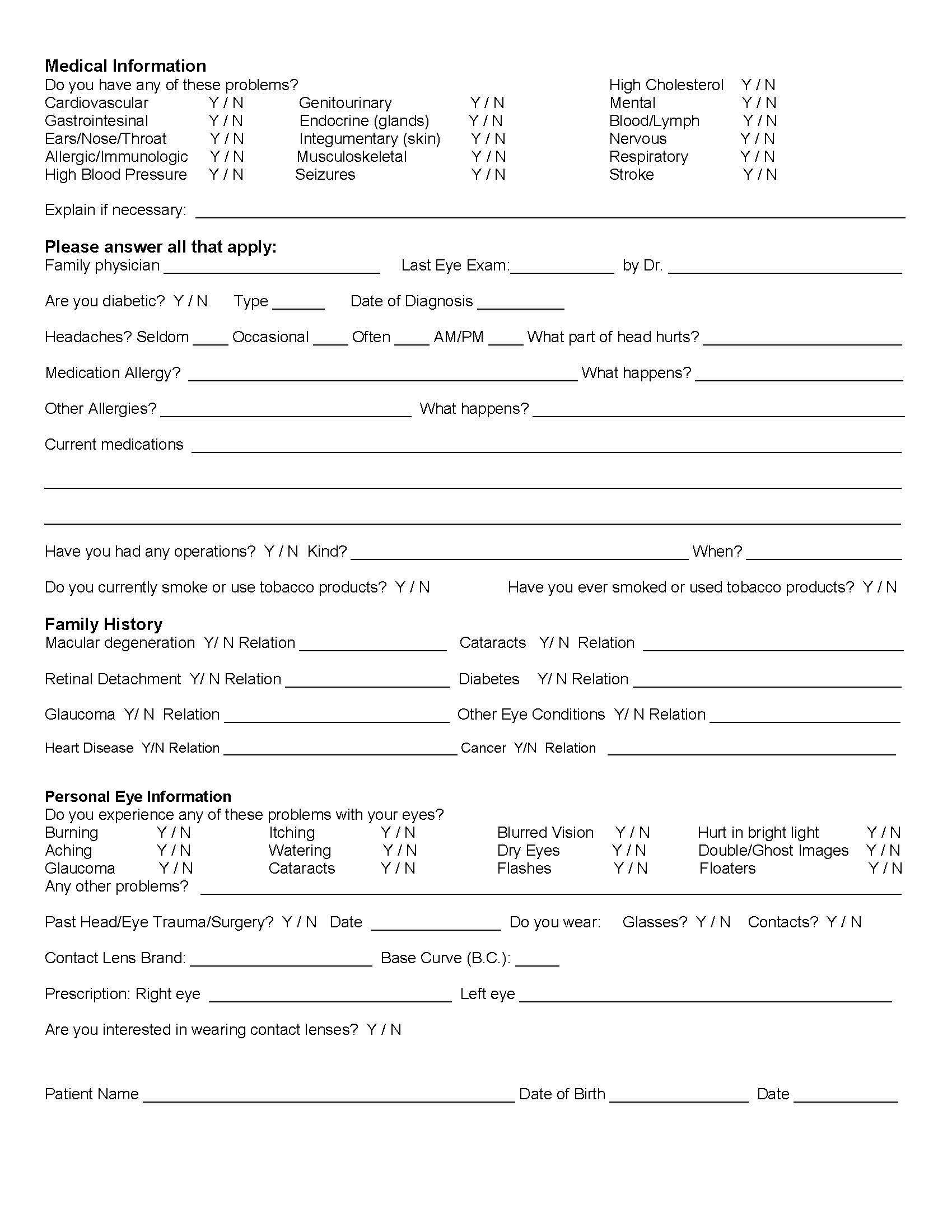 Dr. Musser and Dr. Miller New Patient Forms Medical Information