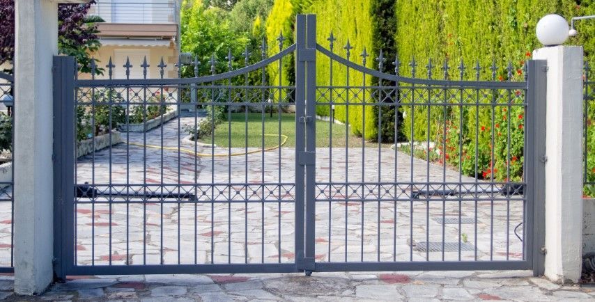House entrance with metal gate