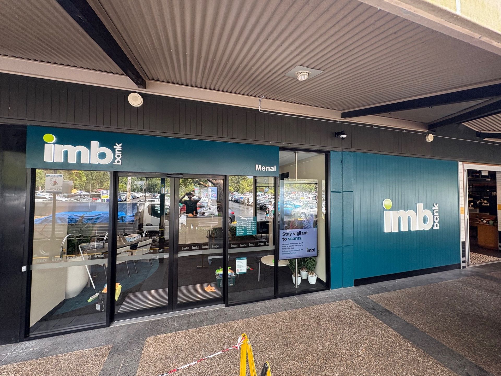Imb Bank Branch With Teal and White Signage and Exterior — ATH Projects in Kirrawee, NSW