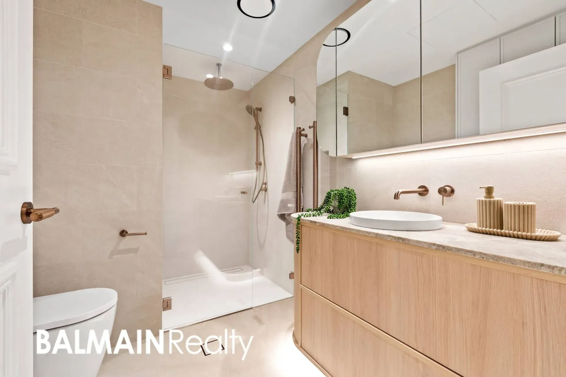 Modern Beige Bathroom With Shower — ATH Projects in Drummoyne, NSW
