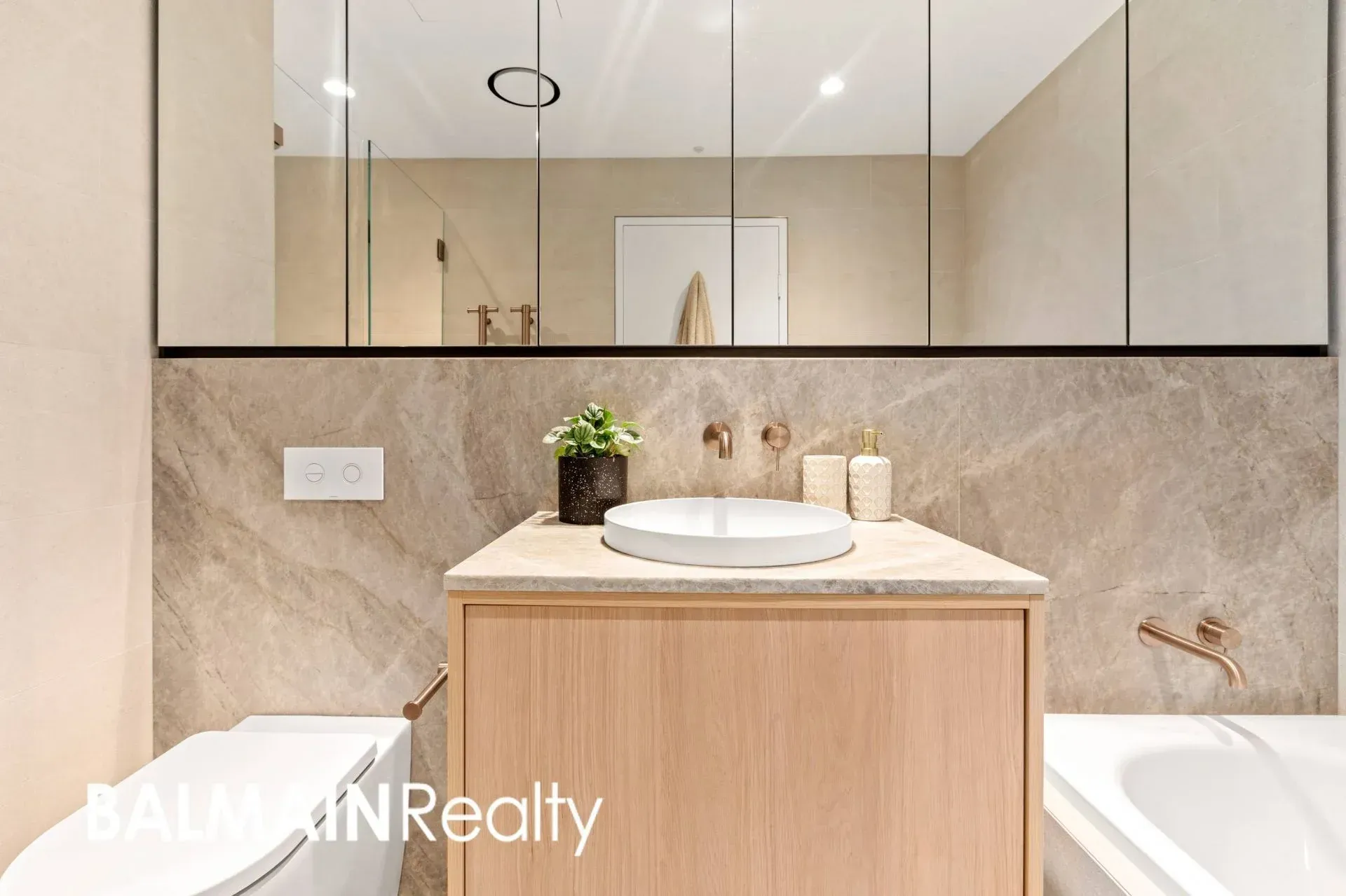 Bathroom With Light Wood Vanity — ATH Projects in Drummoyne, NSW