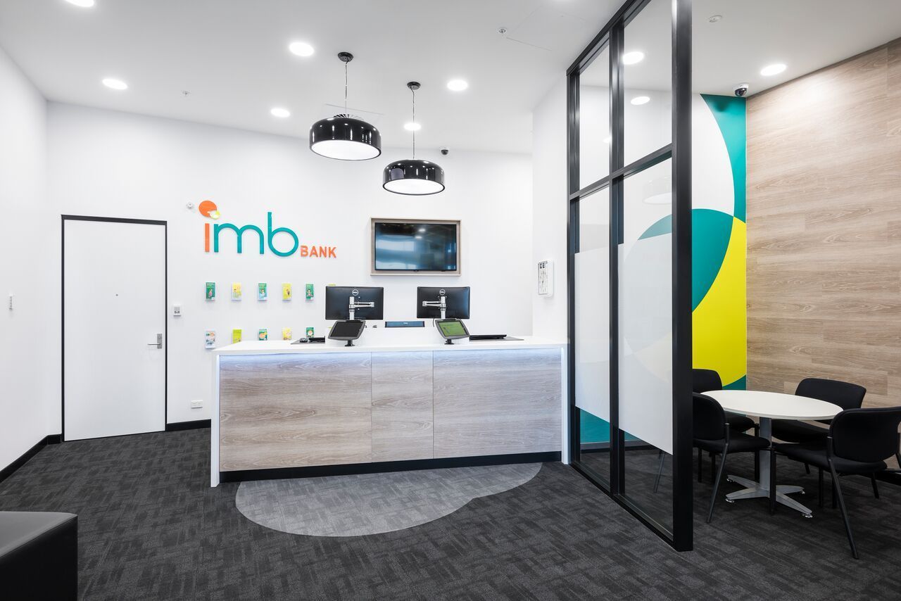 Modern Imb Bank Branch Interior With Reception Desk — ATH Projects in Kirrawee, NSW