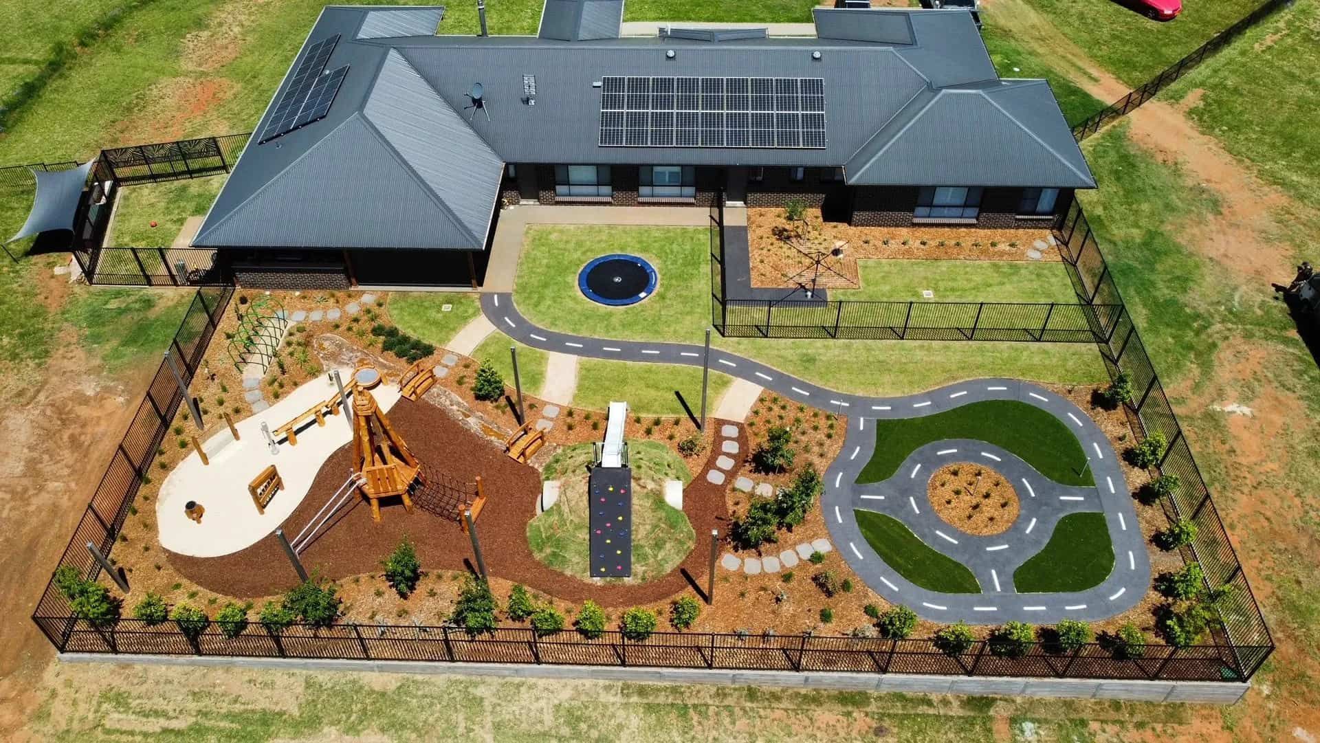 Aerial View of a Playground With Paved Roads — ATH Projects in Kirrawee, NSW