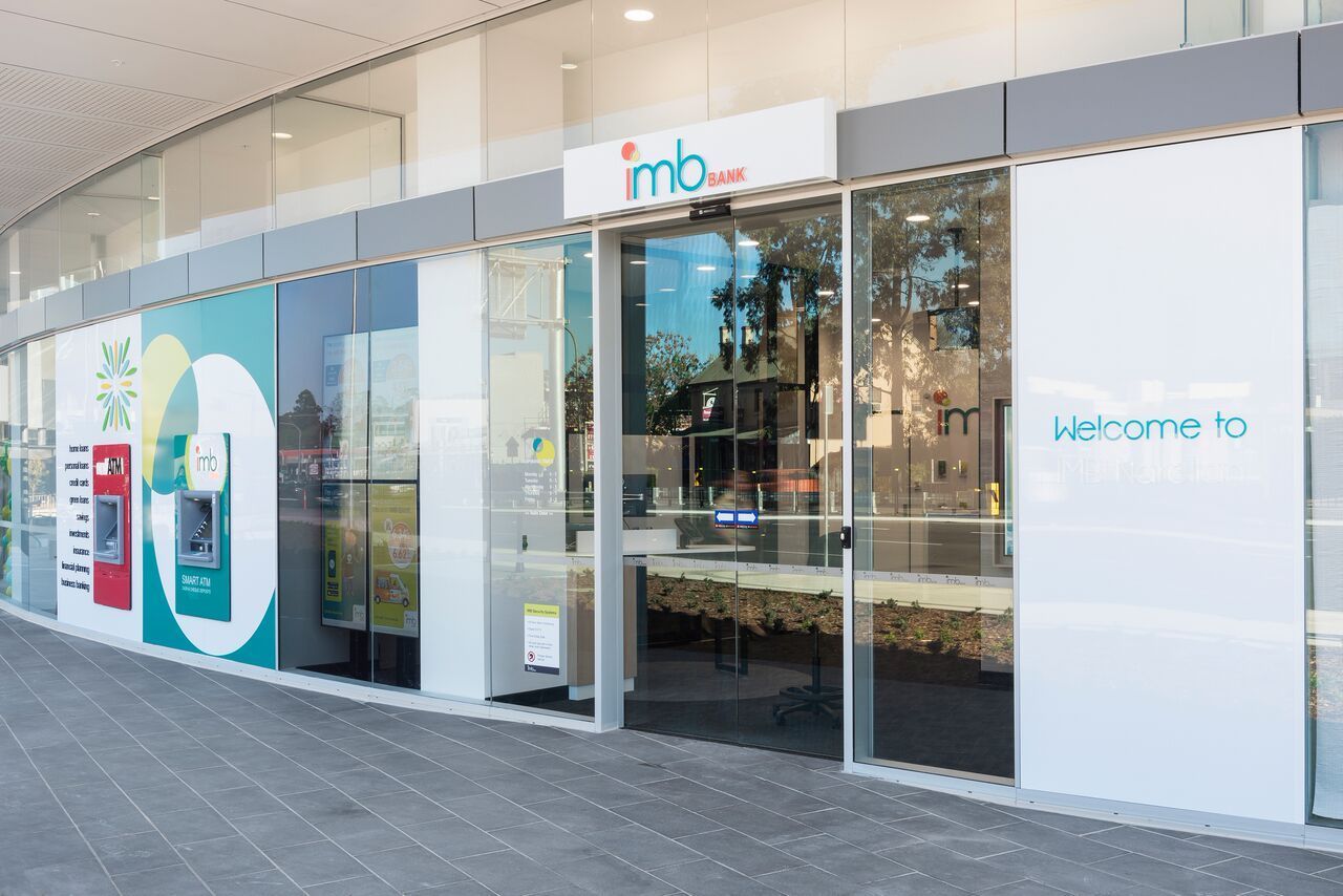 Imb Bank Branch Exterior With Automatic Doors and Atm — ATH Projects in Kirrawee, NSW