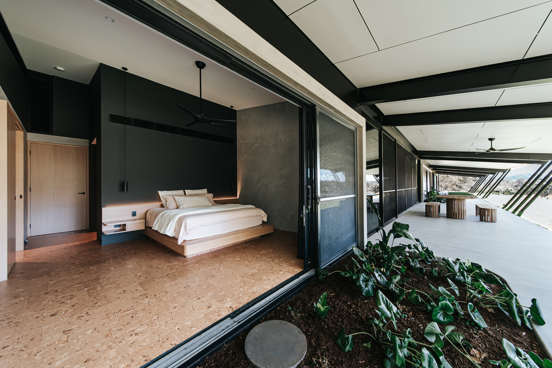 Bedroom With Large Opening to a Porch — ATH Projects in Eerwah Vale, QLD