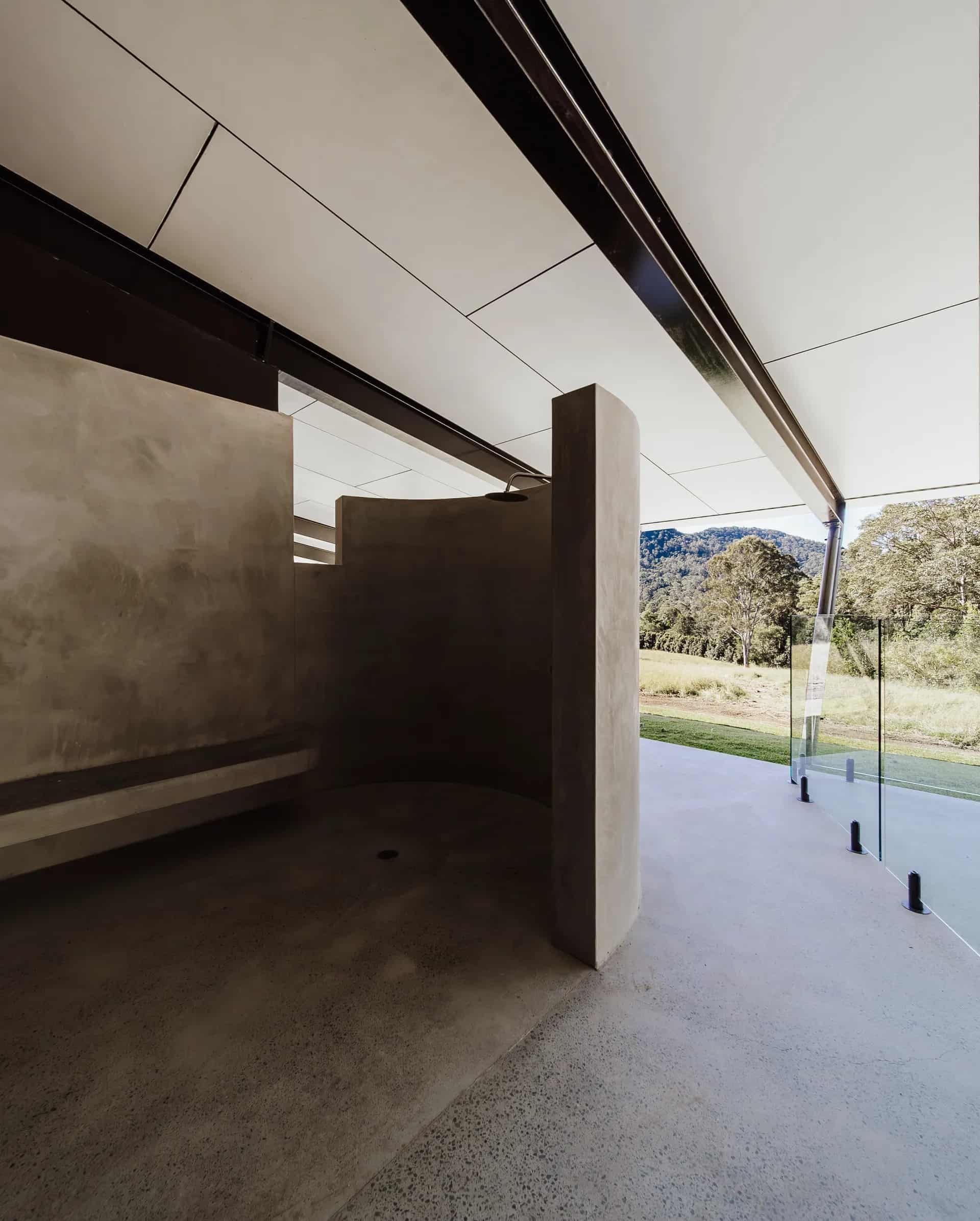 Exterior Modern Shower Space With Concrete Walls — ATH Projects in Kirrawee, NSW