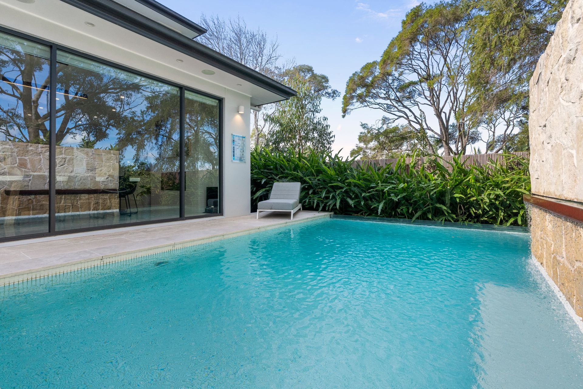 Pool With Turquoise Water Beside a Modern Home — ATH Projects in Yowie Bay, NSW