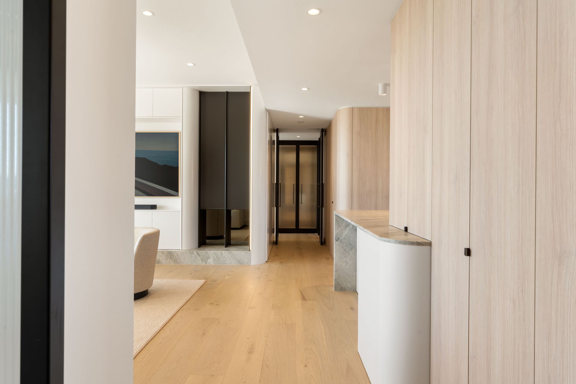 Modern Interior Hallway With Light Wood Flooring — ATH Projects in Drummoyne, NSW