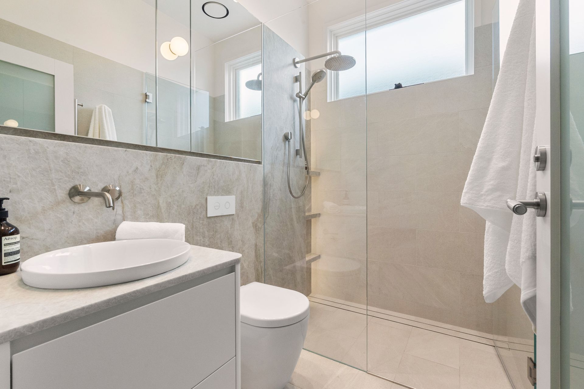 Modern Bathroom With a White Sink — ATH Projects in Concord, NSW