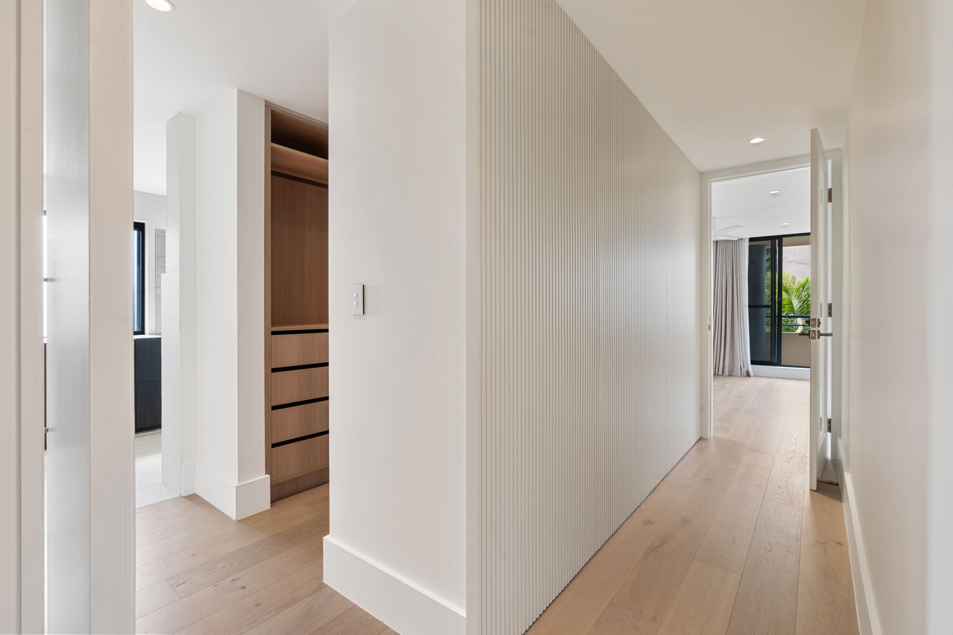 Hallway With Wood Floors, Built-in Storage — ATH Projects in Cronulla, NSW