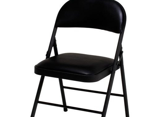Chairs-Black/White Plastic Folding