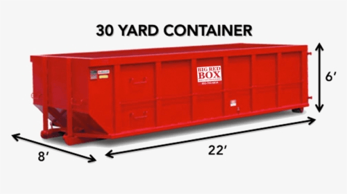 A picture of a 30 yard container with measurements