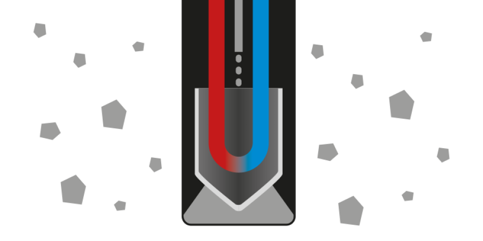 Das Bohrloch wird von unten nach oben mit einer speziellen Suspension verpresst.