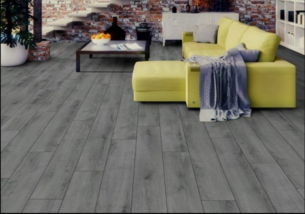 Millenium Oak Grey Laminate Flooring in a living Room