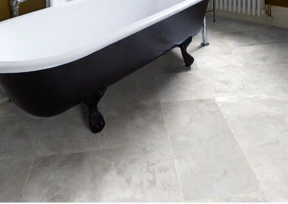 Polyflor Camaro stone effect luxury vinyl tiles in Nottingham bathroom