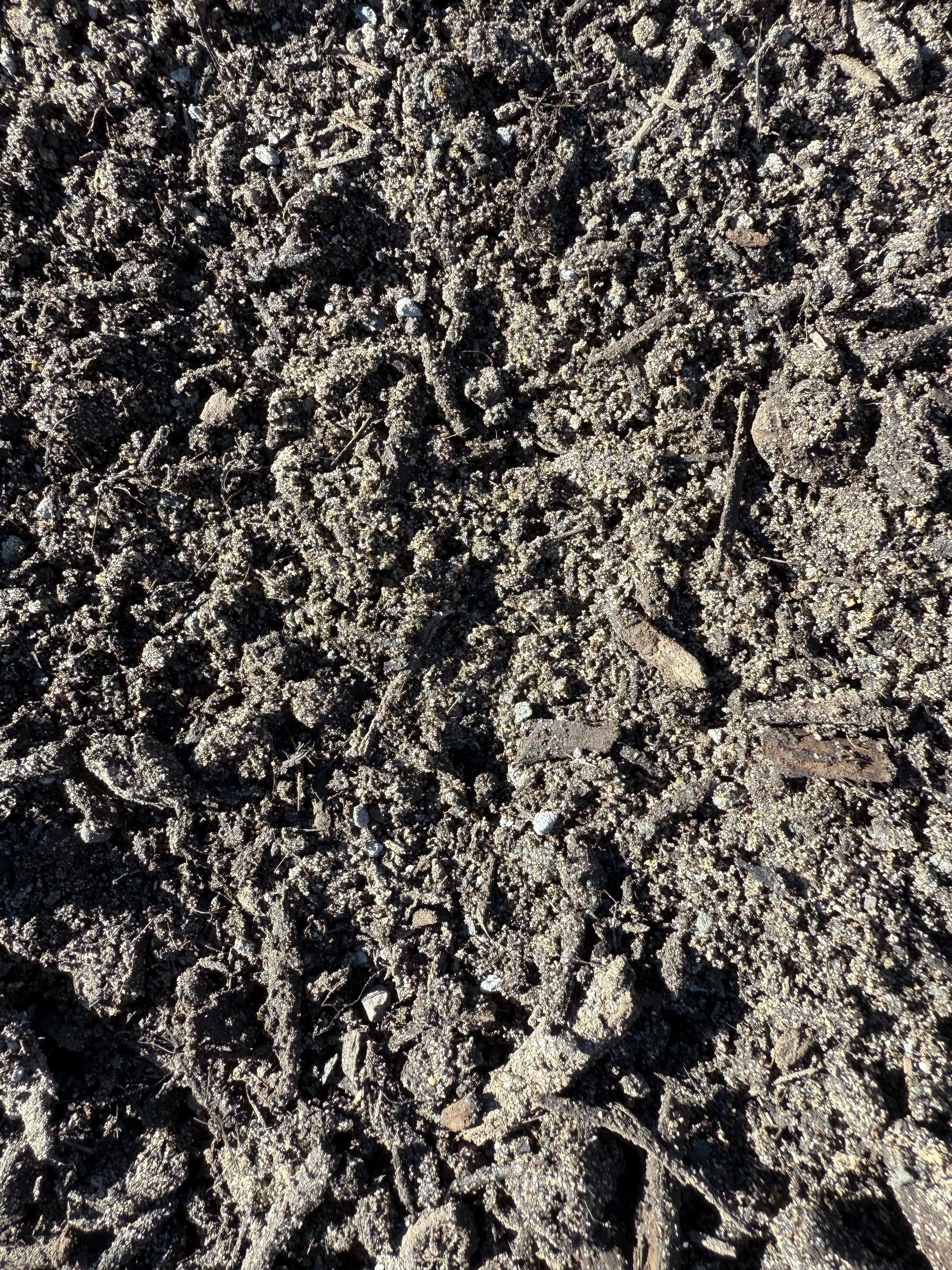 Close-Up of Dark Soil, Showing Texture with Clumps and Small Particles — Manning Valley Landscapes In Wingham, NSW