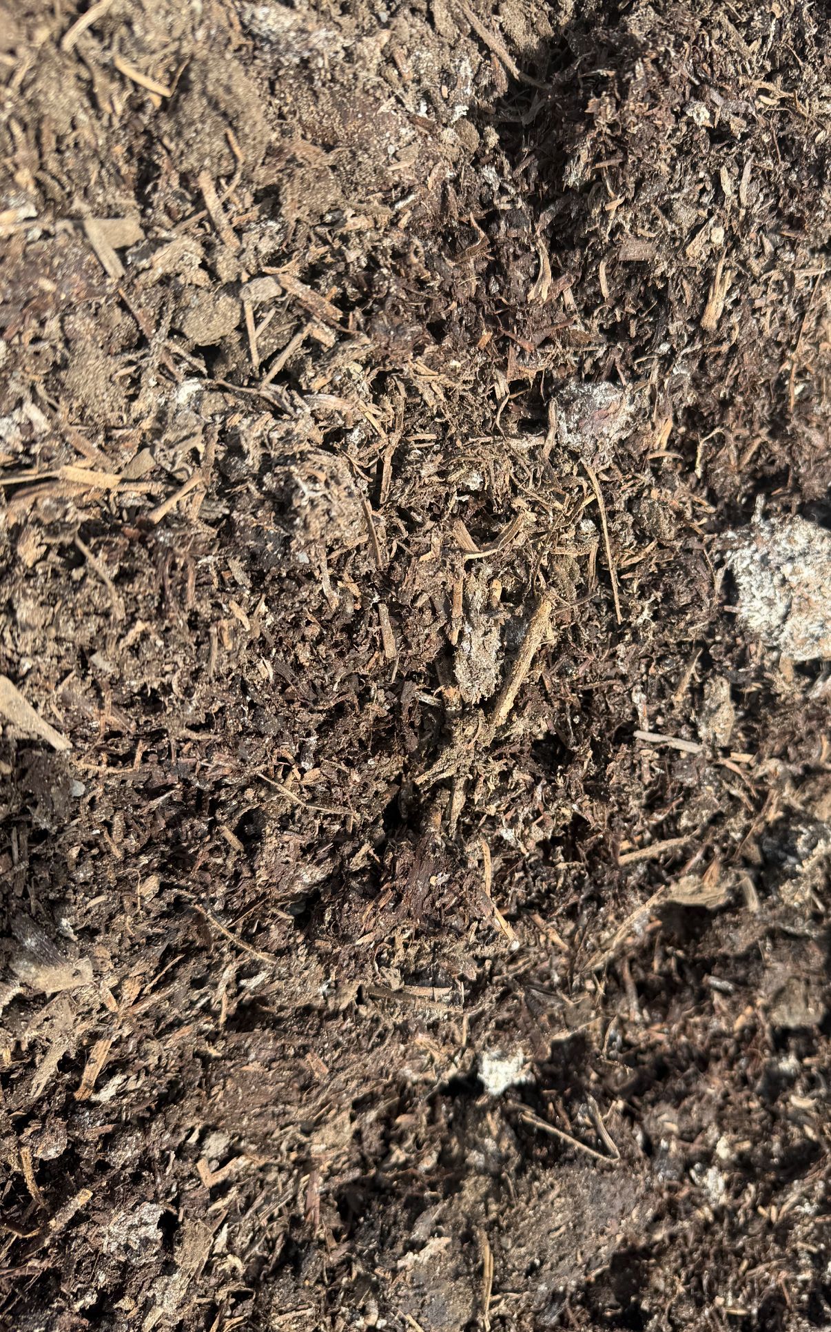 Close-Up of Brown Mulch with Bits of Wood and Other Organic Matter — Manning Valley Landscapes In Wingham, NSW