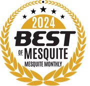 The logo for the best of mesquite monthly in 2024