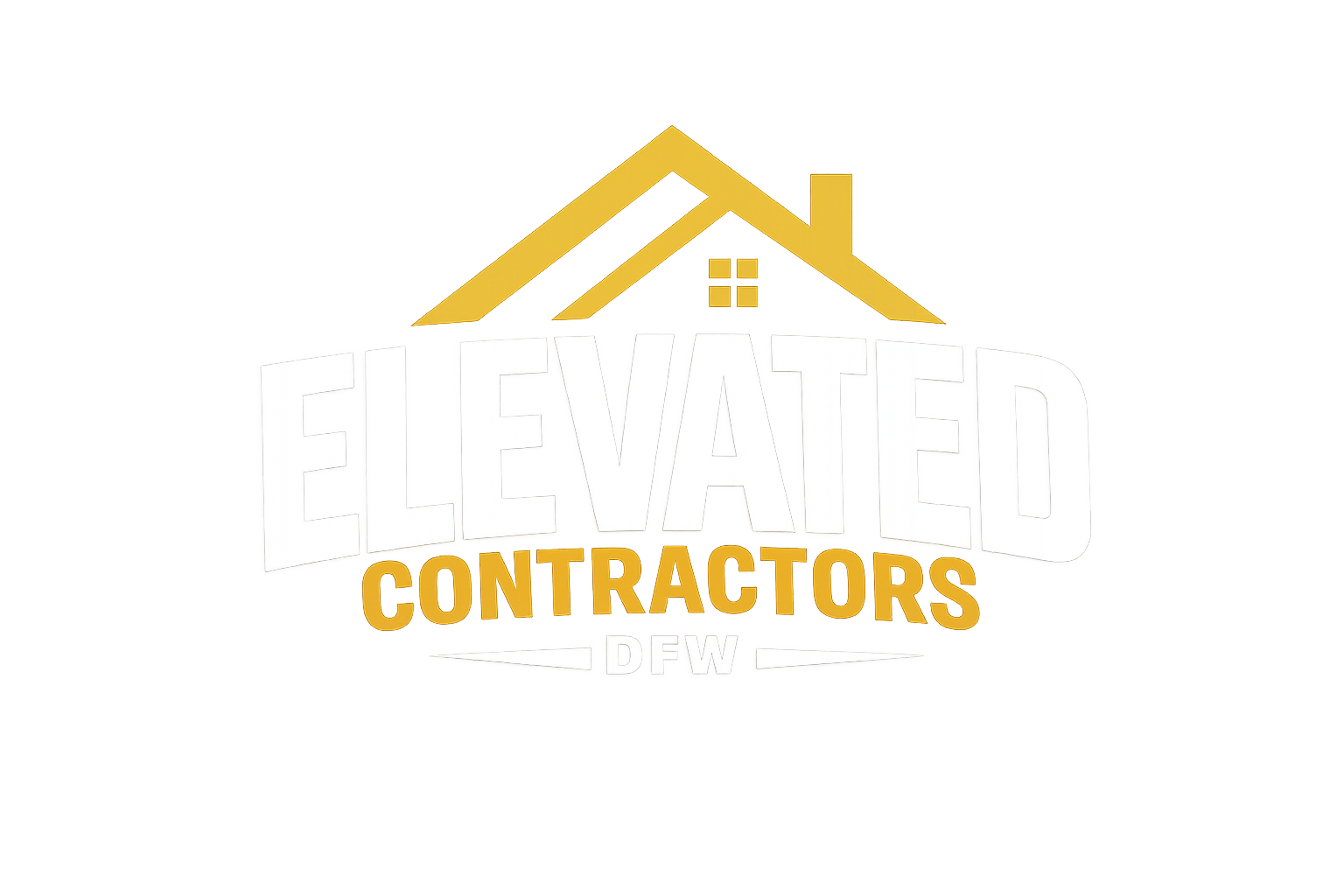 Logo: Gold roof over white 