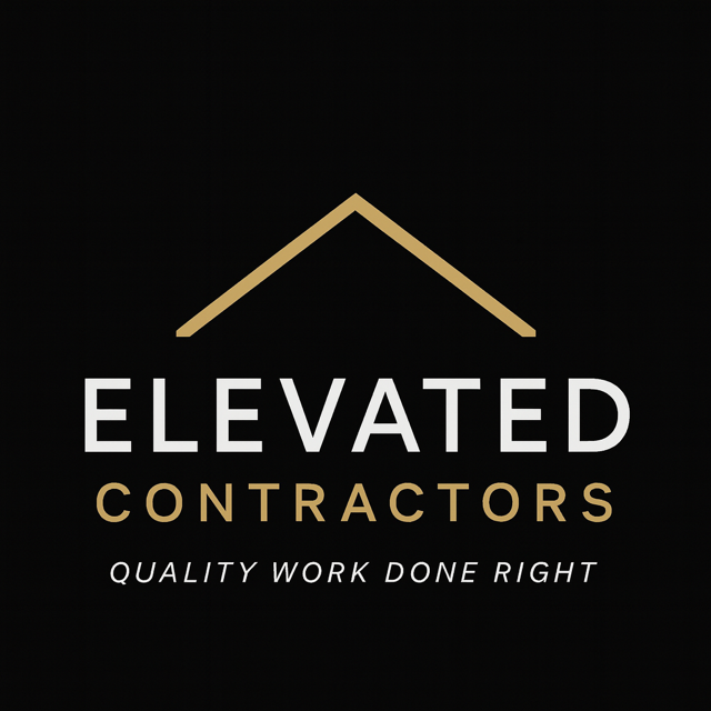 Logo: Gold roof over white 