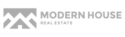 Logo for Modern House Real Estate; gray house icon next to 