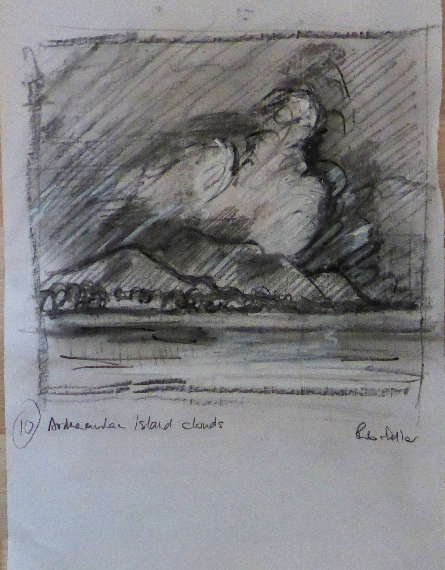 A black and white drawing of a mountain called ambassador island