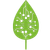 A green leaf with a circuit board design on it.