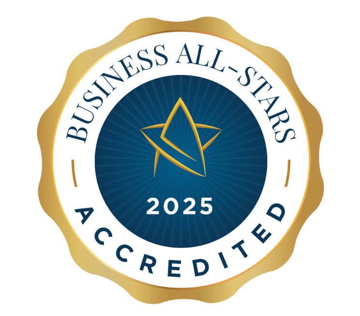 A seal that says business all stars accredited 2024