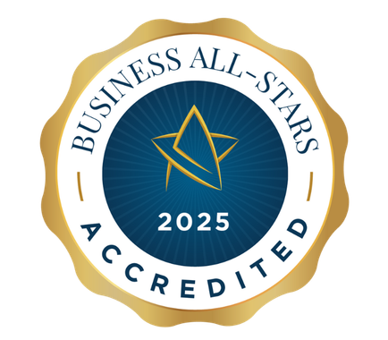 A seal that says business all stars accredited 2024