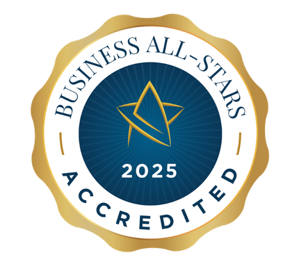 A seal that says business all stars accredited 2024