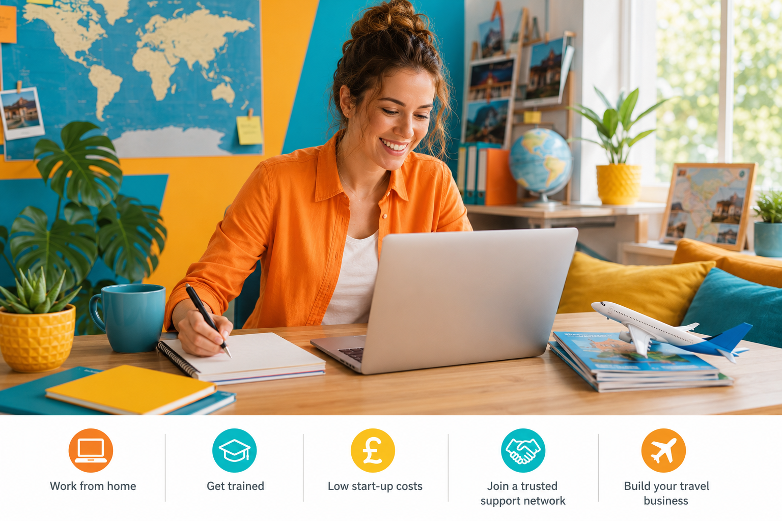 Aspiring independent travel agent completing training and planning a UK travel business
