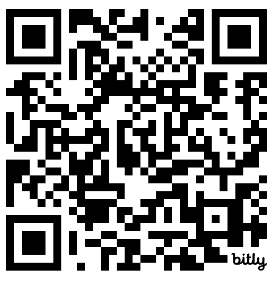A black and white qr code with the word bitly on it.