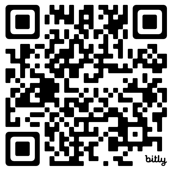 A black and white qr code with the word bitly on it.