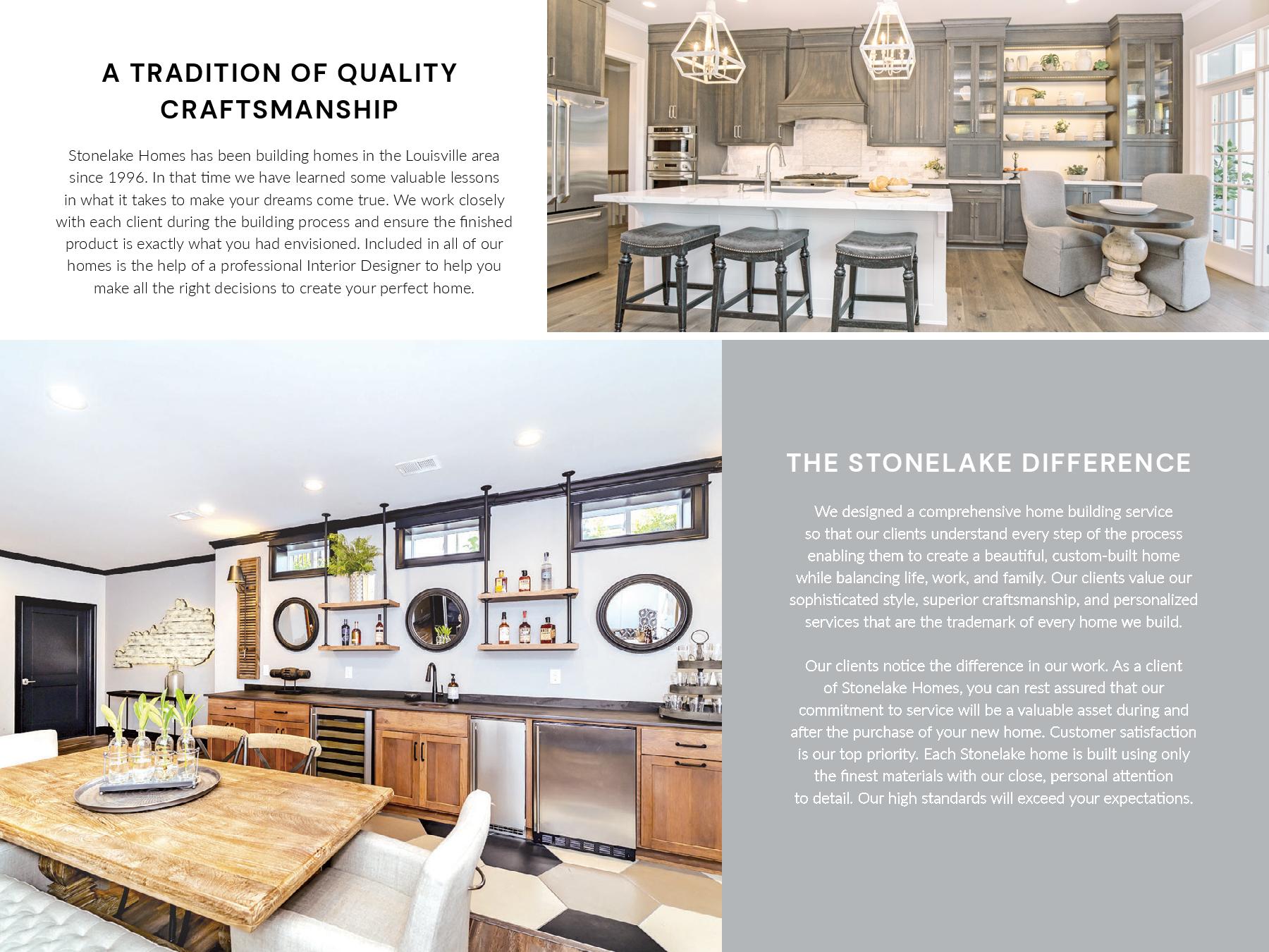 There is a picture of a kitchen and a picture of a dining room.