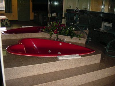 Theme Resort in FL — Red Tub in Bathroom in Miami, FL