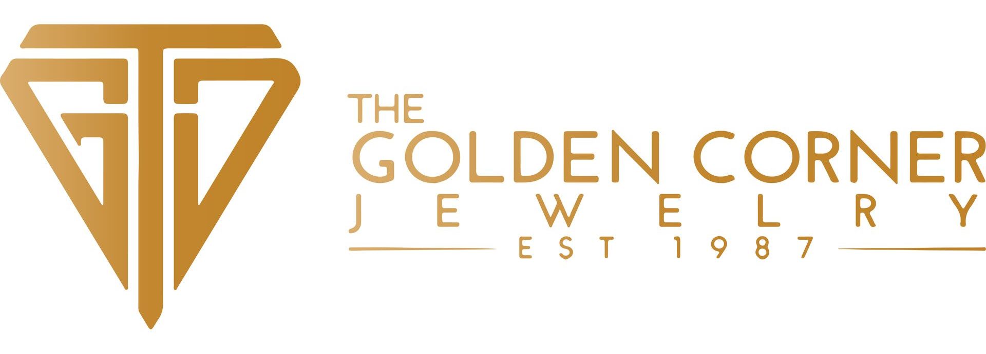 The logo for the golden corner jewelry is a gold diamond.