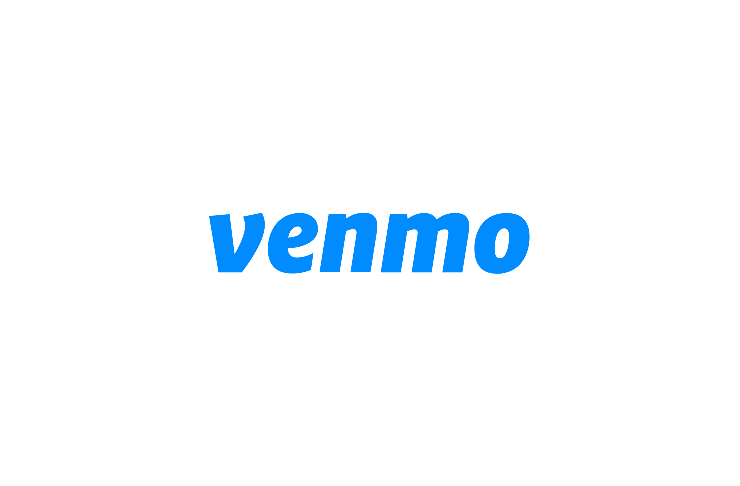 A blue logo for venmo on a white background.