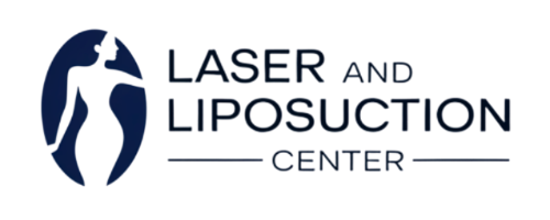 Logo for Laser and Liposuction Center with a silhouette and doctor names.