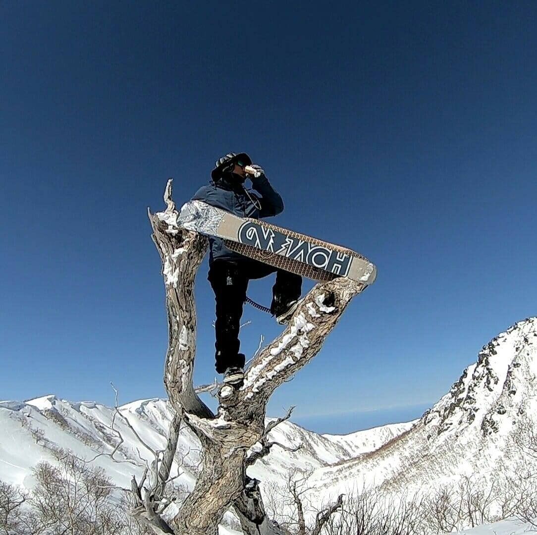 Yuki Nakano from Japan prepares to acid-drop from a tree.